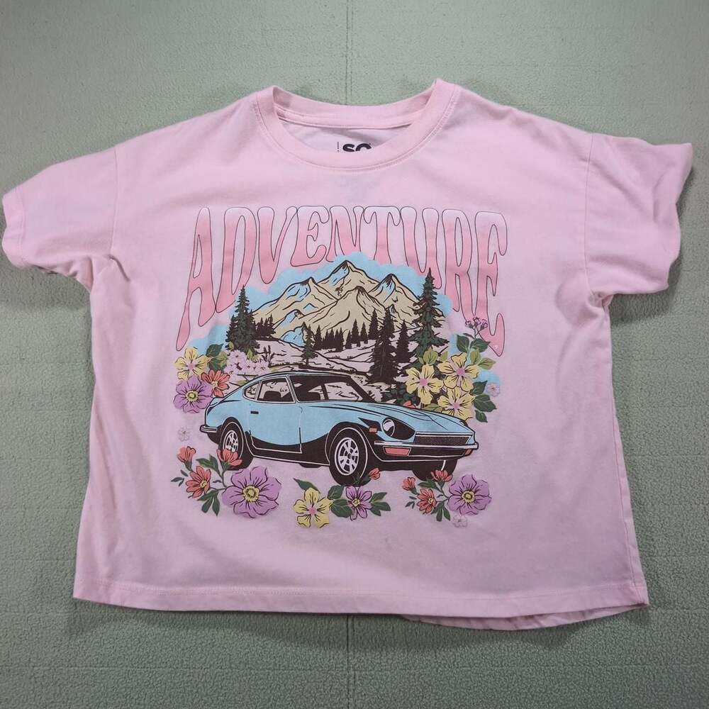 SO Adventure Car Graphic Tee Pink XL